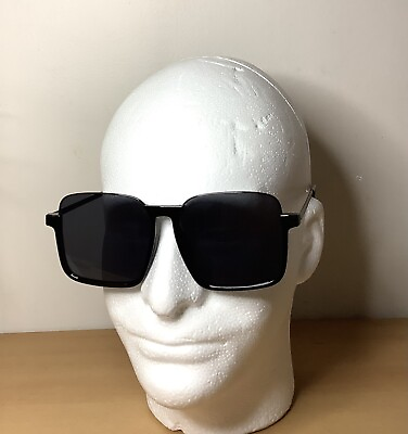#ad Square Oversized Sunglasses Adult Unisex Flat Top Large Black Frame Shades