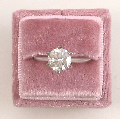 #ad 950 Platinum Over Engagement Ring Brilliant Cut 0.50CT Moissanite Diamond sz 5