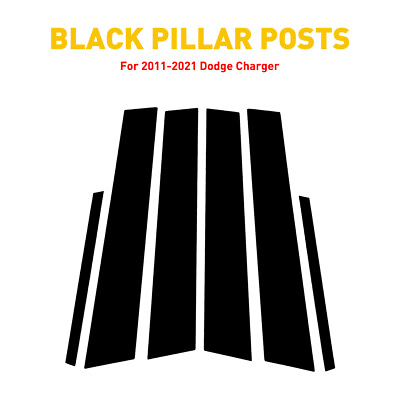 #ad For Charger Dodge 2011 2021 Black 6pc Pillar Posts Set Window Door Trim Cover US