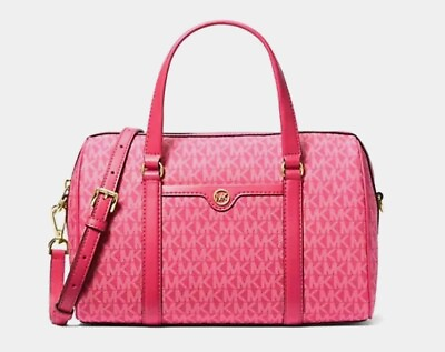 #ad Michael Kors Jet Set Travel Signature Logo Satchel Women#x27;s Handbag Medium New