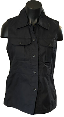 #ad Filson Womens Black Snap Button Cotton Hunting Vest Size M Cotton Vest RN39126