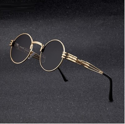 #ad Sunglasses Men Shades Round Gold Frame Hip Hop Style Retro New Model Eye Glasses