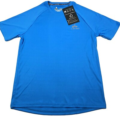 #ad Lafroi Adult Mens Short Sleeve T Shirt Medium Blue Polyester NWT