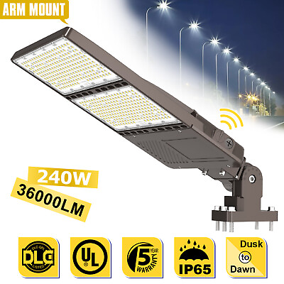 #ad 240W LED Parking Lot Security Flood Wall Lighting Outdoor Shoebox Lamp Arm Mount