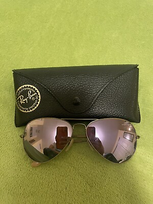 #ad Ray Ban Aviator Purple lense preowned with Case