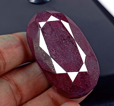#ad Mother’s Day Sale 370 Ct Certified Natural Red Ruby Oval Cut Loose Gemstone AKU