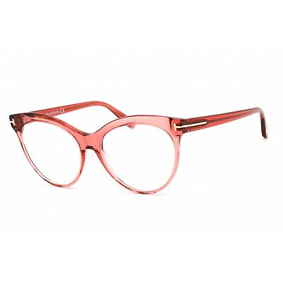 #ad Tom Ford Women#x27;s Eyeglasses Shiny Transparent Rose Acetate Cat Eye FT5827 B 072