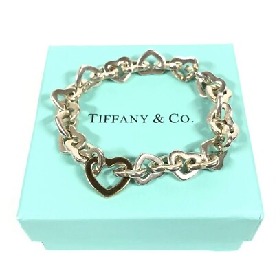 #ad Tiffany amp; Co. Heart Link Bracelet 18K Gold 750 ＆ Sterling Silver 925 VG Fast S