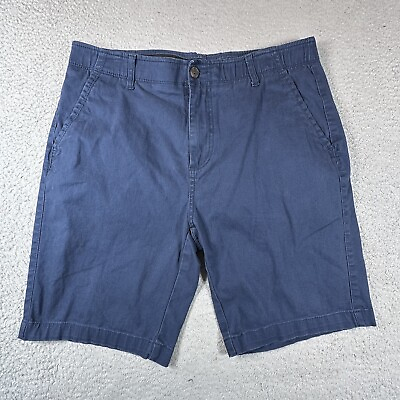 #ad Iron Flex Mens Shorts Size 34 Blue Chino Stretch Pockets