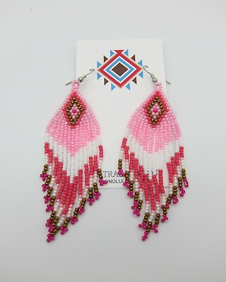 #ad Great Drop Type Native American Style Seed Bead Earrings HandMade Free Shipping