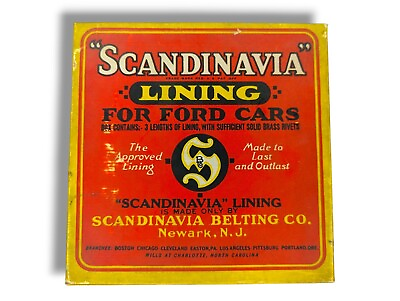 #ad Scandinavia Brake Lining Empty Box Ford Model T Vintage Auto Advertising C