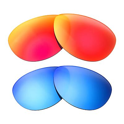 #ad Walleva Fire Red Ice Blue Polarized Lenses For Maui Jim Baby Beach Sunglasses