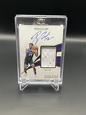 #ad 2018 Panini Immaculate Buddy Hield Game Used Sneaker Swatch On Card Auto #2 10