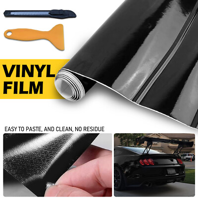 #ad Gloss Black Wrap Vinyl Car For Honda Sticker Film Decal Bubble Free 150CM*30CM