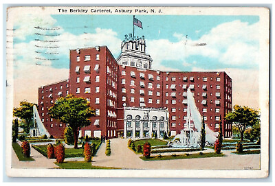#ad 1927 The Berkley Carteret Asbury Park New Jersey NJ Vintage Posted Postcard