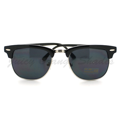 #ad Unisex Fashion Sunglasses Truly Vintage Half Horn Rim Frame BLACK