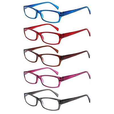 #ad 5 Pack Computer Reading Glasses Men and Women Anti Mixed Colours 2.25 x