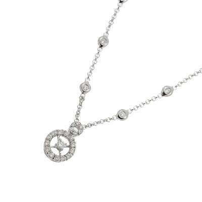#ad Diamond 0.49ct Necklace 18K WG White Gold 750 90219007