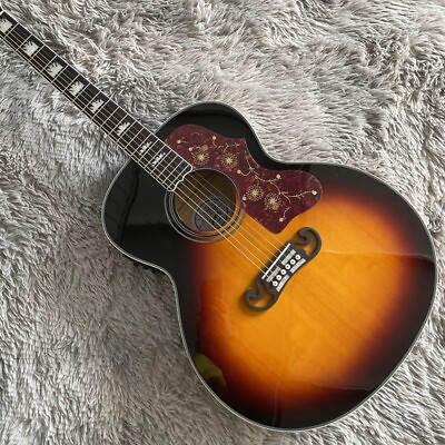 #ad Sunburst J200 Acoustic Guitar Solid Spruce Top Rosewood Fretboard Gold Hardware