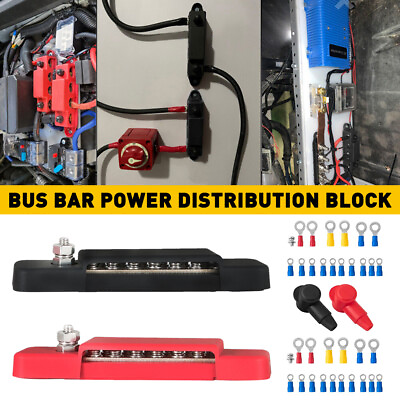 #ad 2X Power Distribution Terminal Block Screws Battery Bus Bar For Car Boat Marine
