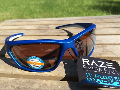 #ad RAZE Eyewear Sunglasses Tide Blue Polarized Floating Brown HD HDP Lens 28531