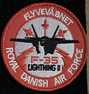 #ad Royal Danish Air Force F 35 Lightning II embroidered hook and loop patch