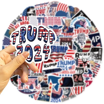 #ad 50 Pcs Donald Trump 2024 President Campaign Stickers Car Bumper Republican Party