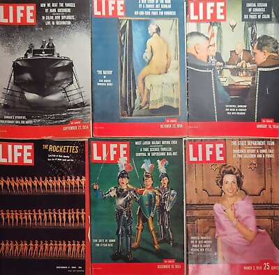 #ad 24 Vintage Life Magazines 25Cents 1950#x27;s 60s#x27;#x27; 70#x27;s 80#x27;s Moon Landing Rocketts