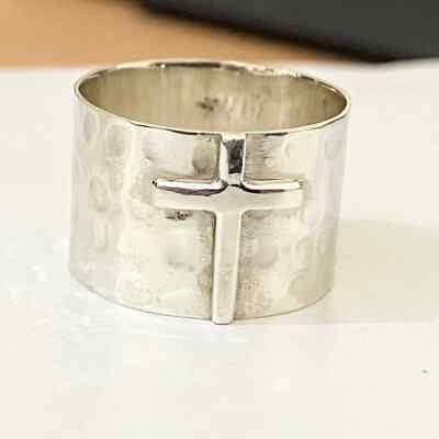 #ad 925 Sterling silver cross ring Silver cross ring Silver components cross ring