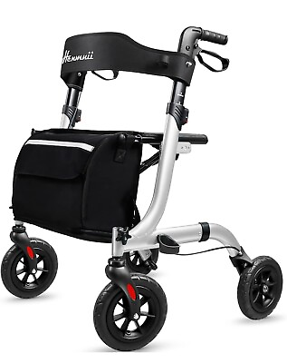 #ad 8Inch Wheel Rollator Walkers for Seniors Folding Rollator Walker with Seat and.