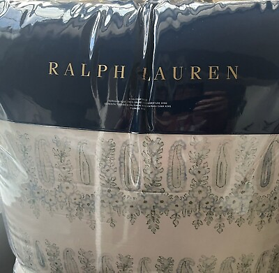 #ad Ralph Lauren Camille Paisley Sage Blue King Comforter New Without Tags $470.00 $190.00