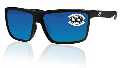 #ad Costa Del Mar Rinconcito Matte Black Blue Mirror 580G Polarized 60mm Sunglasses