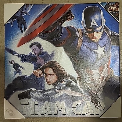 #ad Marvel The AVENGERS Team Captain America Stretched Canvis Walk Art 20”x20” $21.99