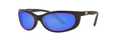 #ad Costa Del Mar FATHOM FA11 OB Polarized Sunglasses Black 580P Blue Mirror Lens