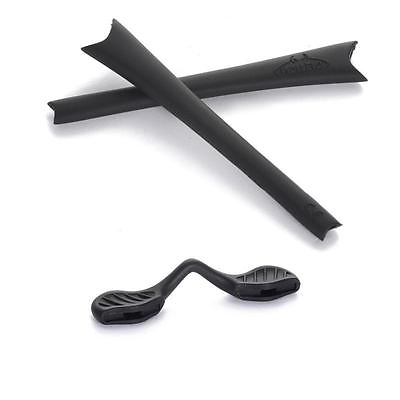 #ad New Walleva Black Earsocks Black Nosepads For Oakley Radar Sunglasses