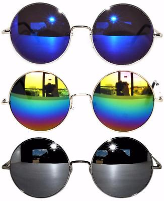 #ad Retro Round Sunglasses 3 Pairs Mix#2 Colored Lens Colored Metal Frame 56 mm