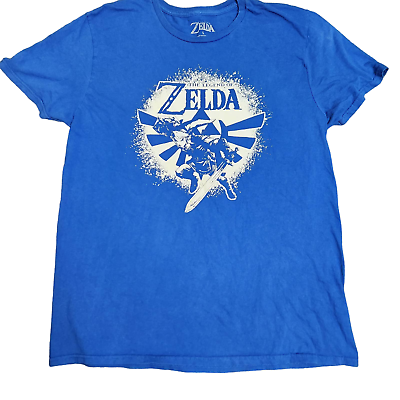 #ad Legend of Zelda t shirt large blue Graffic tee shirt video game unisex