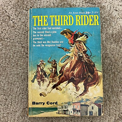 #ad The Third Rider Western Paperback Book by Barry Cord Action Pulp Avon Book 1959