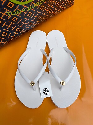 #ad NWT 2023 Tory Burch 100% Authentic Have Receipts Thin Flip Flops Ivory Sandals $89.99