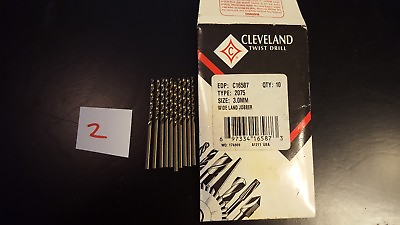 #ad Cleveland Parabolic Wide Land Jobber C16587 2075 3.0mm HSS CO Drill Bit 10x