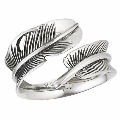 #ad Womens Boho Style Feather Thumb Ring Stainless Steel Fashion Band Sizes 8 13