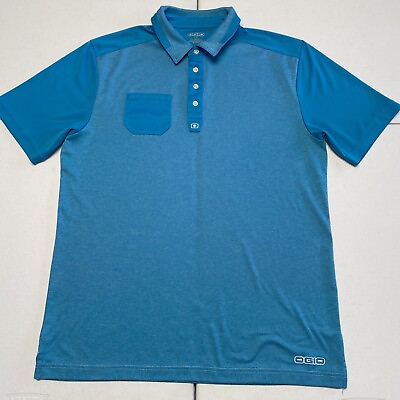 #ad OGIO Size L Blue Polo Golf Shirt