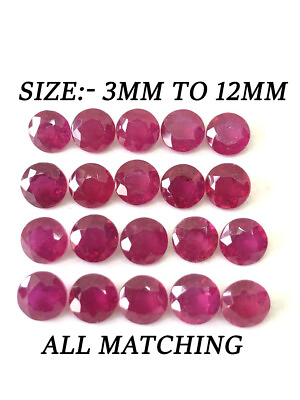 #ad Ruby Round Shape Cut Faceted Size 3mm To 12mm Loose Gemstone Best Seller Of Shop