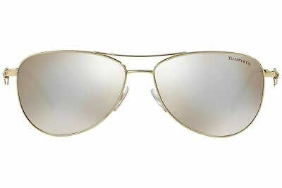#ad New TIFFANY amp; CO. TF3044 6021 64 58mm Gold Mirrored Aviator Sunglasses Italy