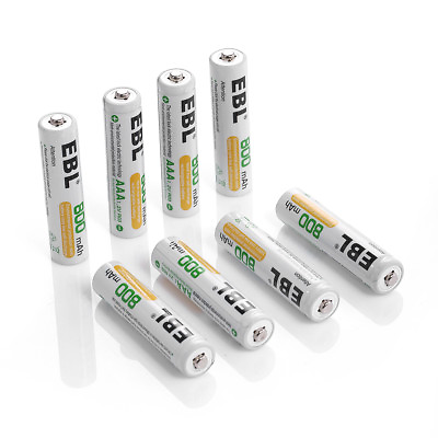 #ad EBL Lot AA AAA Rechargeable Batteries 2800mAh 2300mAh 1100mAh 800mAh NI MH Box