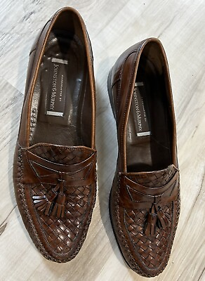 #ad Johnston amp; Murphy Mens Brown Leather Tassel Loafers Shoes Size 10.5