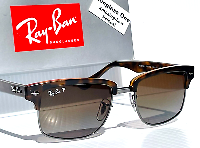 #ad Ray Ban CLUBMASTER Demi Gloss Havana POLARIZED Brown Sunglass RB 4190 878 M2 $118.88