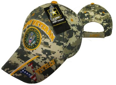 #ad Official US Army Licensed Army Star Vet Veteran on Bill Cap Camo