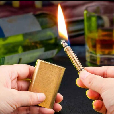 #ad Fashion Metal Brass Pull ignition Matches oil Lighter High Quality Creative