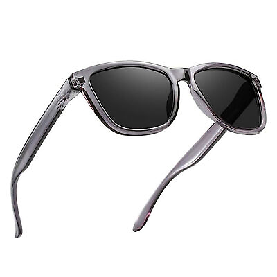 #ad Men#x27;s UV400 Protection Dark Gray Polarize Retro Classic Sunglasses